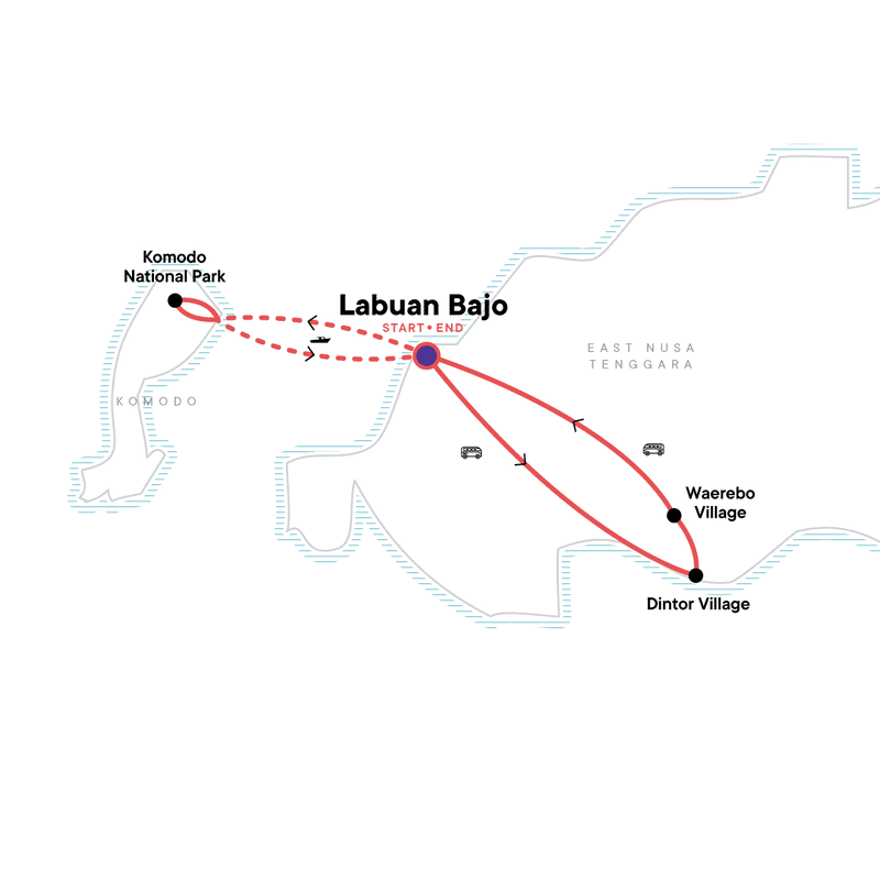 Flores Frontier Jungles, Villages & Komodo Quests Map