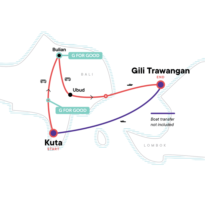 Bali: Beaches & Boat Rides Map