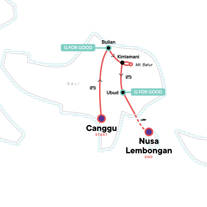 Bali to Lembongan Island Hopping Bliss Map